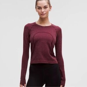 Lululemon Athletica Burgundy Long Sleeve Top
